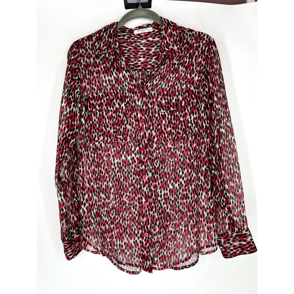 Equipment femme silk leopard print shirt XS